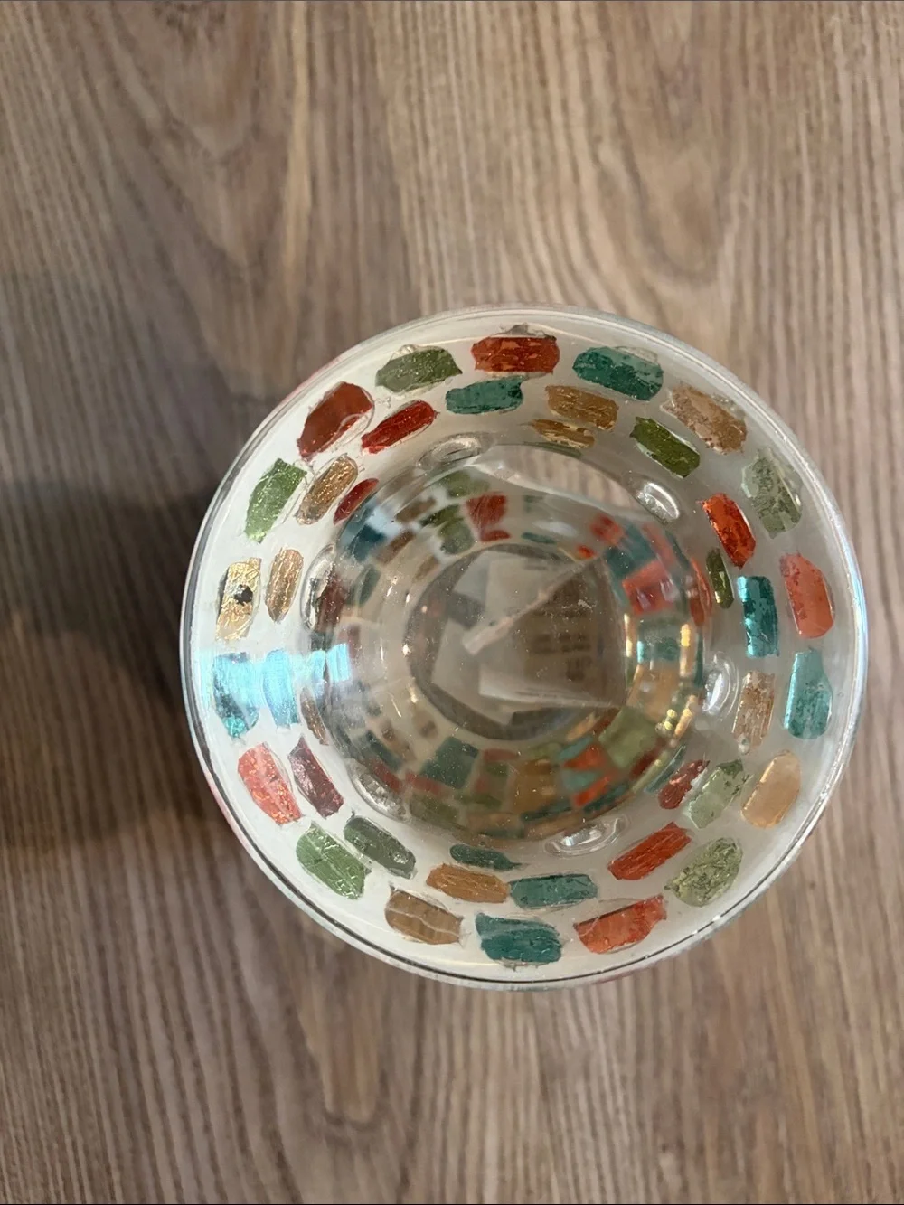 Mosaic Glass Votive Holder - Multicolor